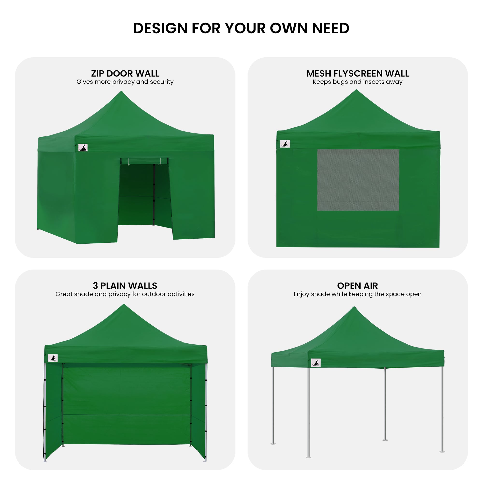 PopUp Gazebo Green 3x3m 3x3cm