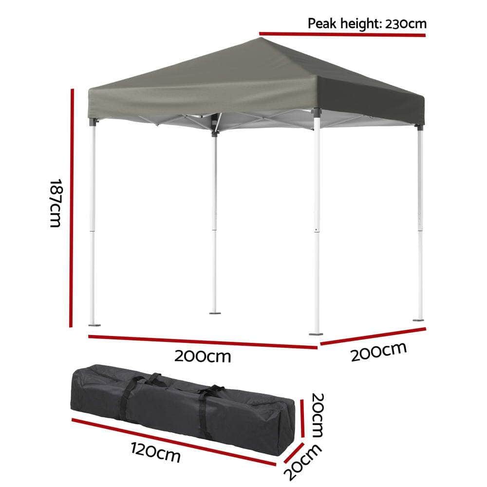 Gazebo 2x2m Outdoor Patio Garden Marquee Shade Blue/Grey