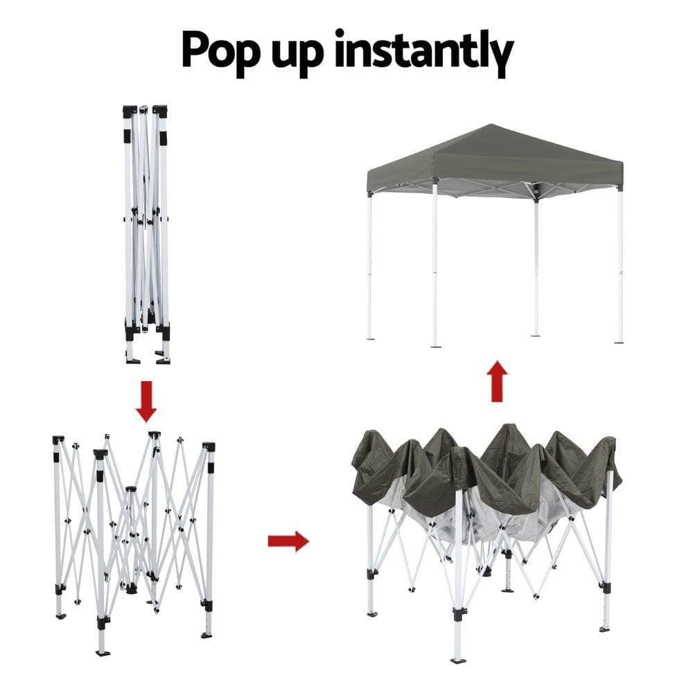 Gazebo 2x2m Outdoor Patio Garden Marquee Shade Blue/Grey