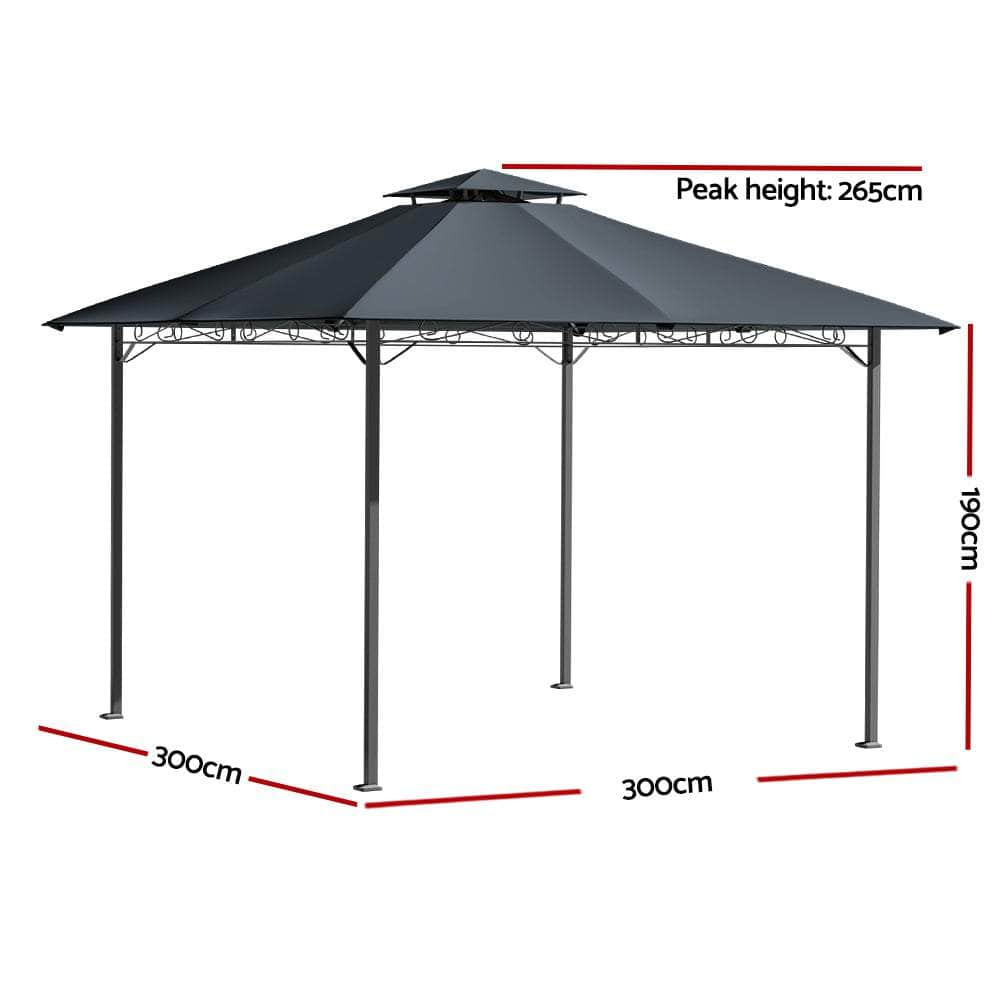 Gazebo 3x3 Party Marquee Outdoor Wedding Party Tent Iron Art Canopy