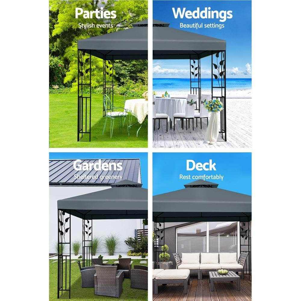 Gazebo 3X3M Party Marquee Outdoor Wedding Event Tent Iron Art Canopy