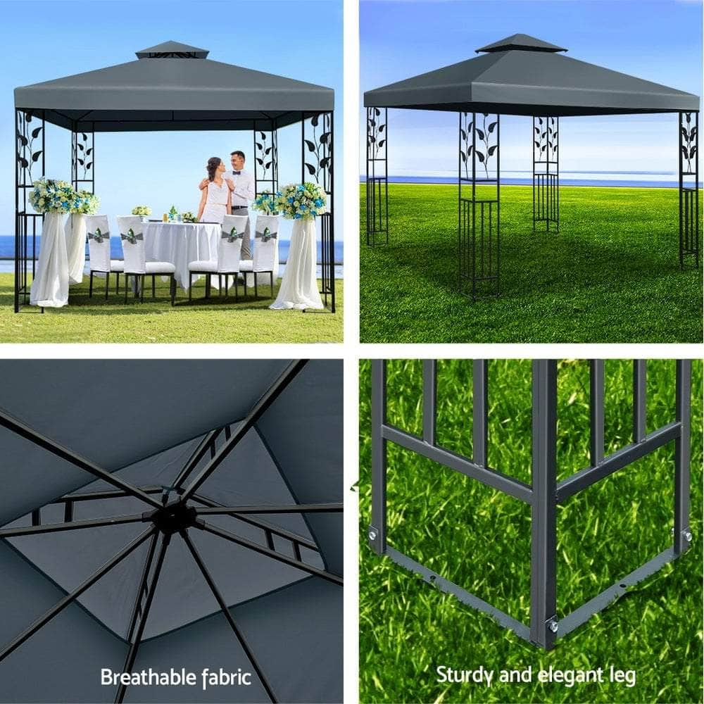 Gazebo 3X3M Party Marquee Outdoor Wedding Event Tent Iron Art Canopy