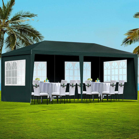 Gazebo 3x6 Outdoor Marquee Gazebos Wedding Party Camping Tent 4 Wall Panels