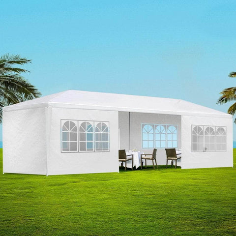 Gazebo 3x9 Outdoor Marquee Gazebos Wedding Party Camping Tent 8 Wall Panels