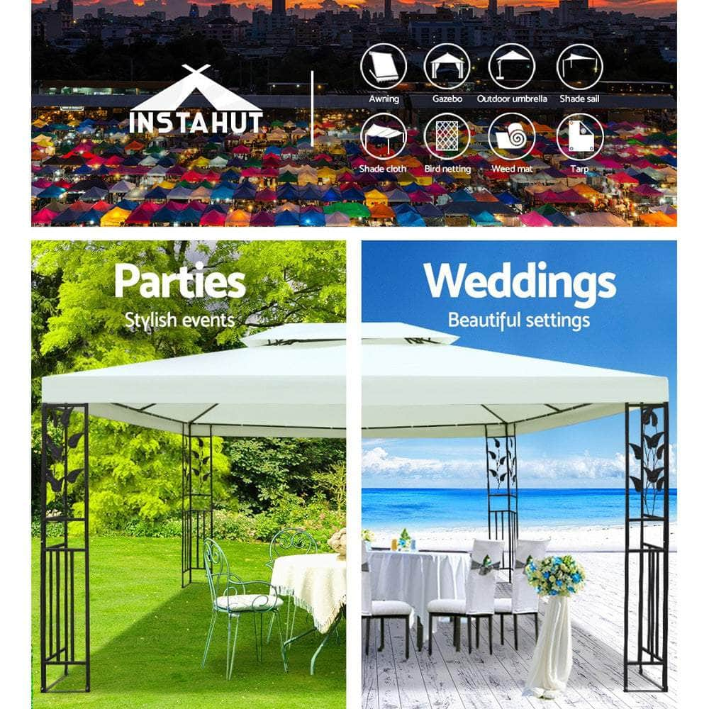 Gazebo 4X3M Party Marquee Outdoor Wedding Event Tent Iron Art Canopy