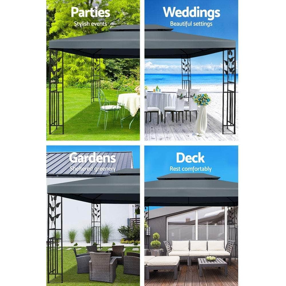 Gazebo 4X3M Party Marquee Outdoor Wedding Event Tent Iron Canopy