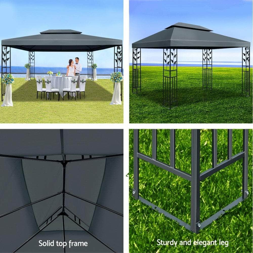 Gazebo 4X3M Party Marquee Outdoor Wedding Event Tent Iron Canopy