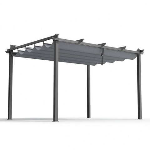 Gazebo Outdoor Garden Pergola Aluminium Frame Adjustable Canopy 3x4m Grey