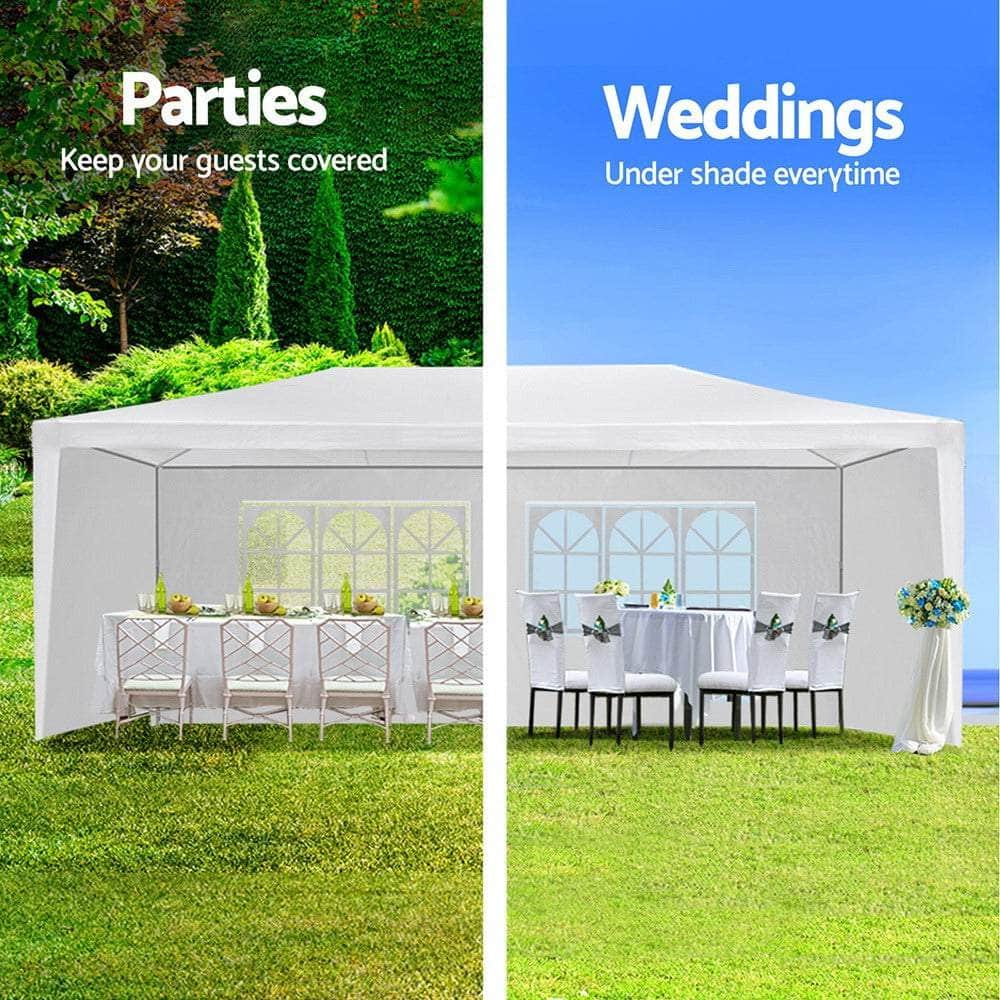 Gazebo Outdoor Marquee Wedding Gazebos Party Tent Camping White 3X6M