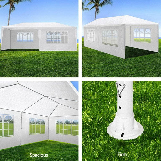 Gazebo Outdoor Marquee Wedding Gazebos Party Tent Camping White 3X6M