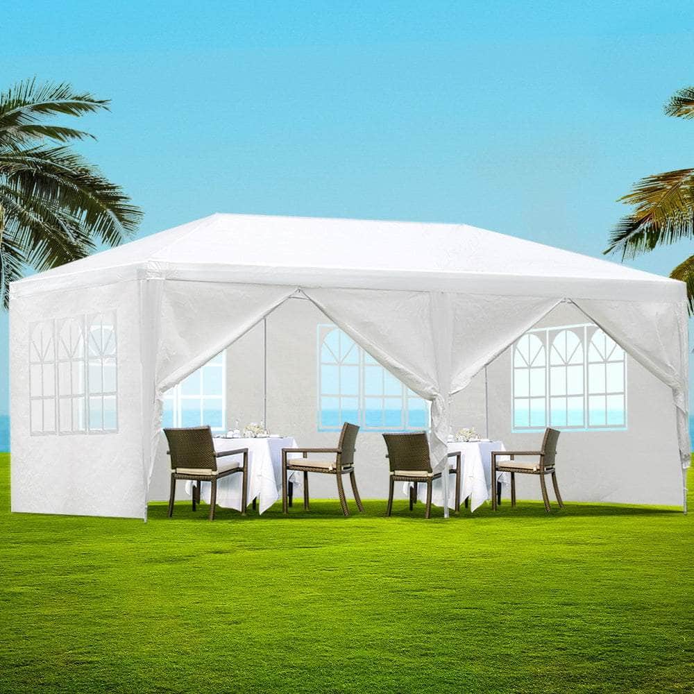 Gazebo Outdoor Marquee Wedding Gazebos Party Tent Camping White 3X6M