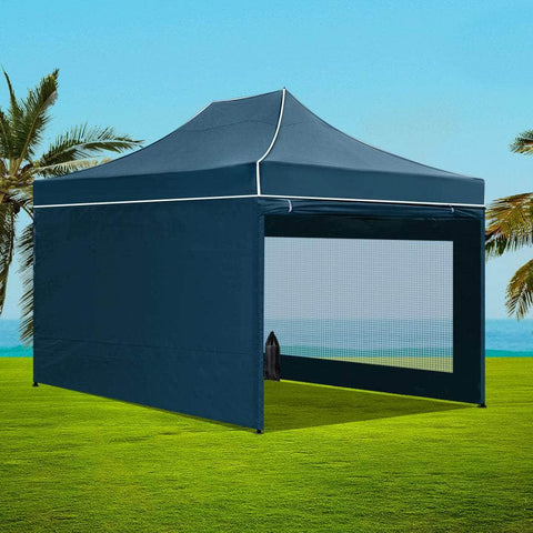 Gazebo Pop Up Marquee 3x4.5 Folding Wedding Tent Gazebos Shade Navy