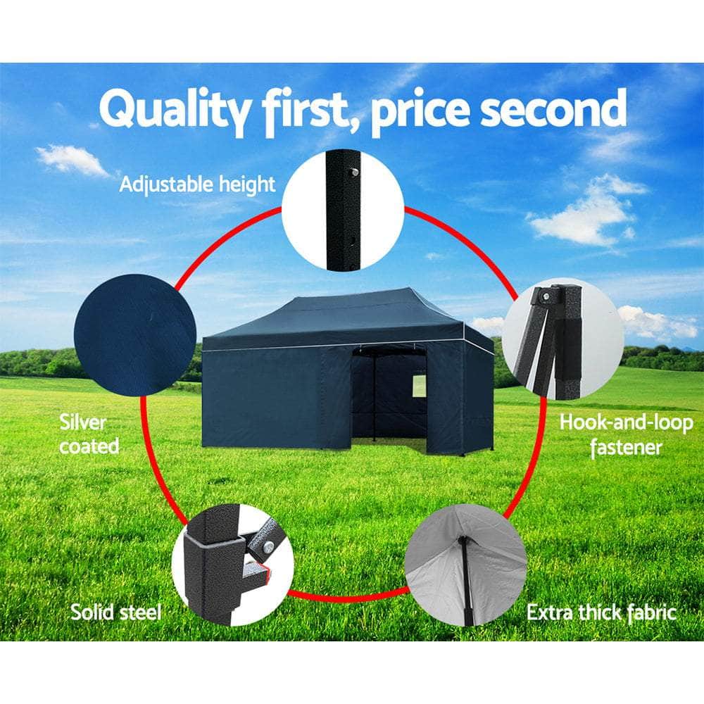 Gazebo Pop Up Marquee 3x4.5 Outdoor Tent Folding Wedding Gazebos