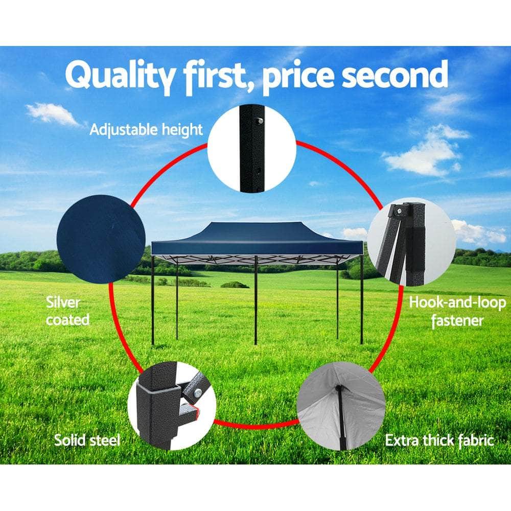 Gazebo Pop Up Marquee 3x6 Outdoor Tent Folding Wedding Gazebos Navy