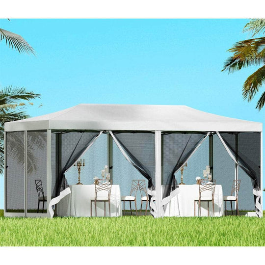 Pop Up 3x6M Wedding Party Tent White Waterproof Outdoor