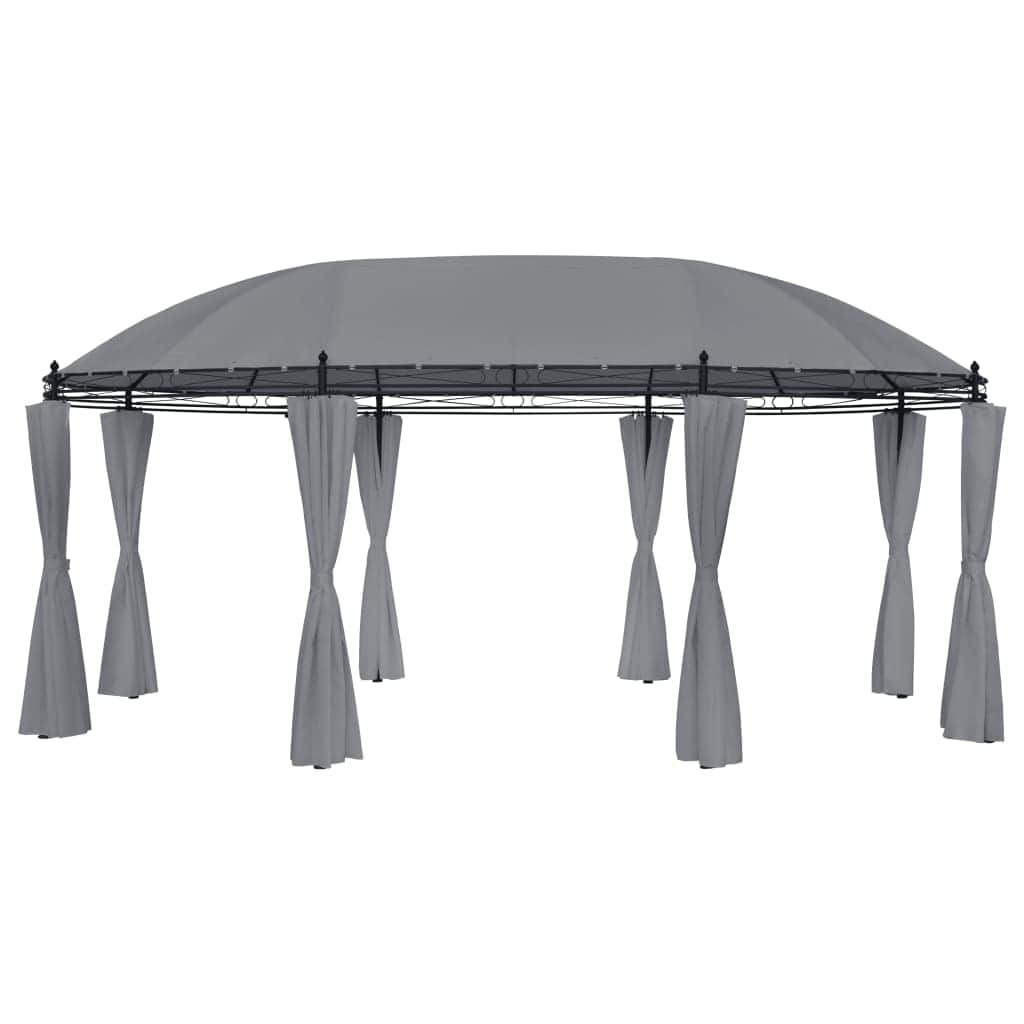 Gazebo with Curtains Anthracite Durable