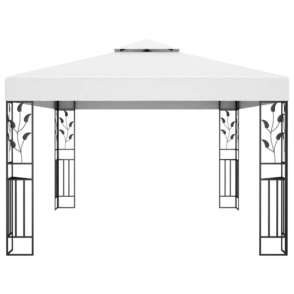 Gazebo with Double Roof White