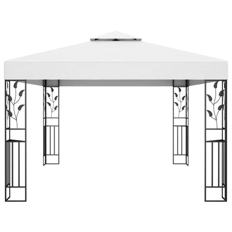 Gazebo with Double Roof White