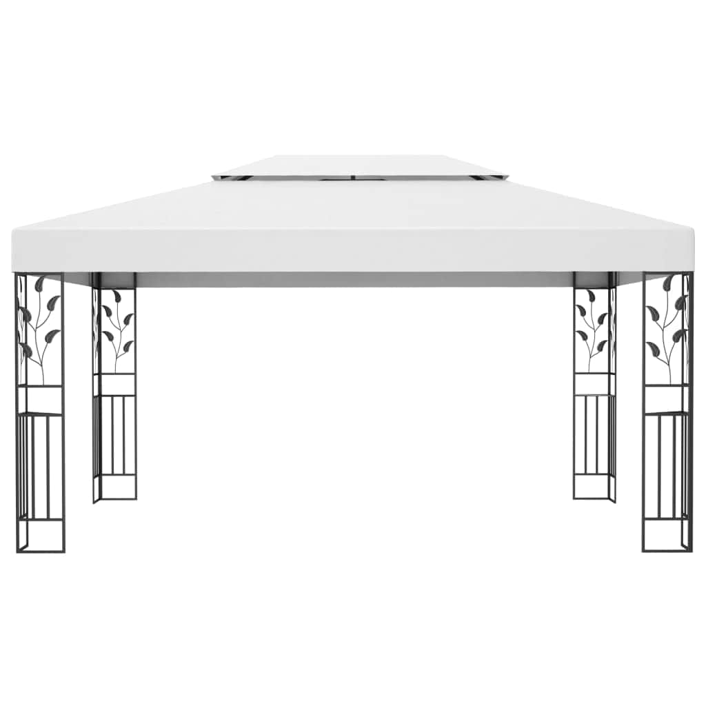 Gazebo with Double Roof White