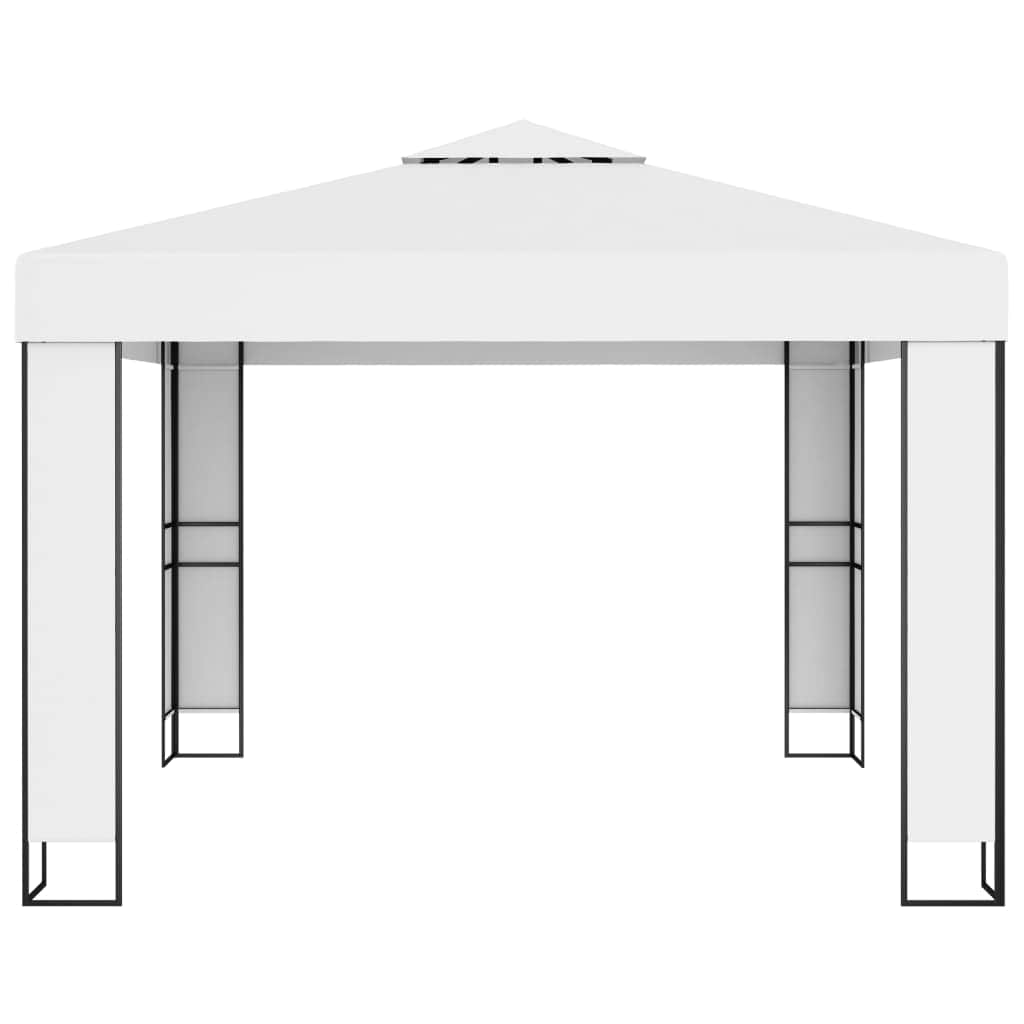 Gazebo with Double Roof White
