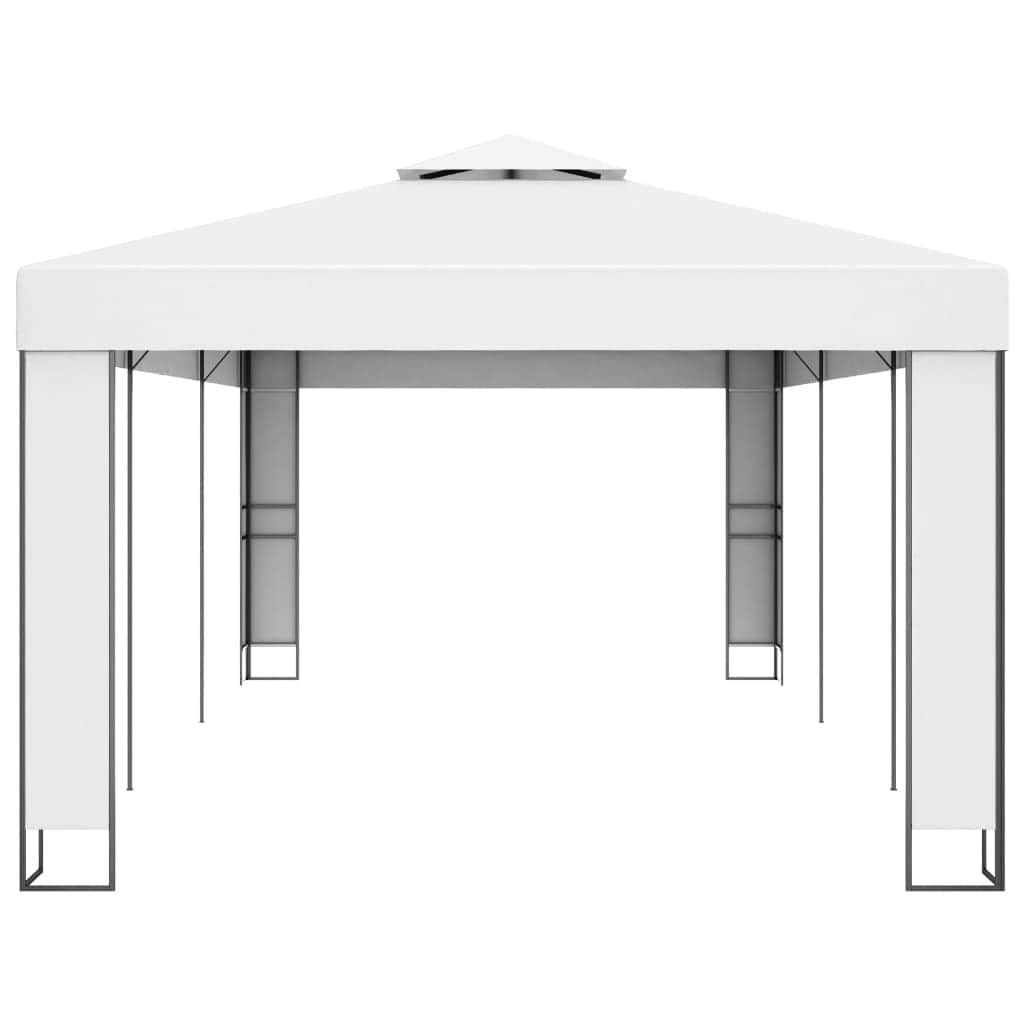 Gazebo with Double Roof White