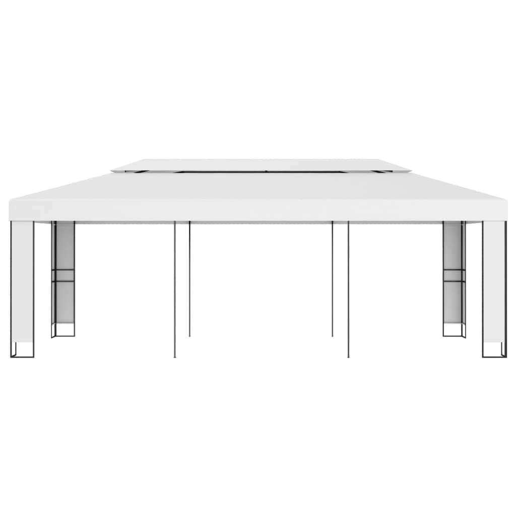 Gazebo with Double Roof White