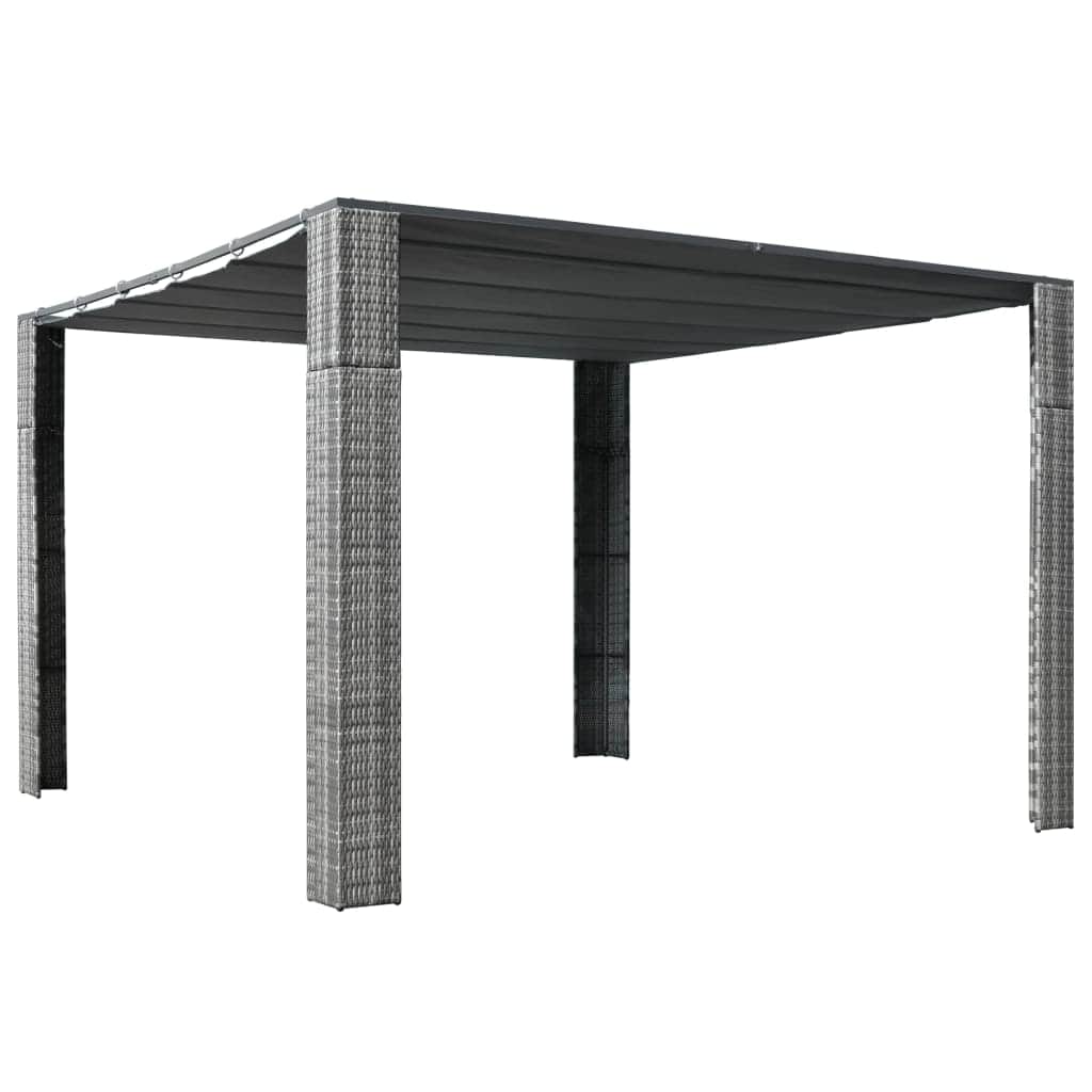 Gazebo with Roof Poly Rattan Grey and Anthracite - Simple deals