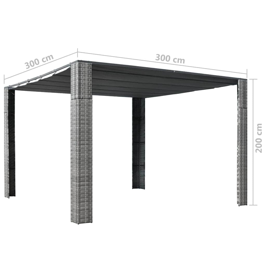 Gazebo with Roof Poly Rattan Grey and Anthracite - Simple deals