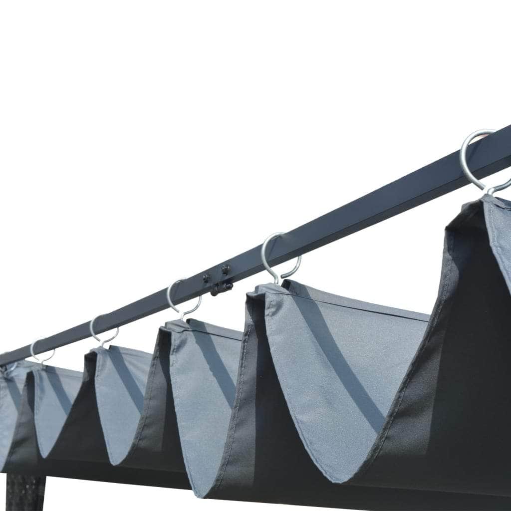 Gazebo with Roof Poly Rattan Grey and Anthracite - Simple deals