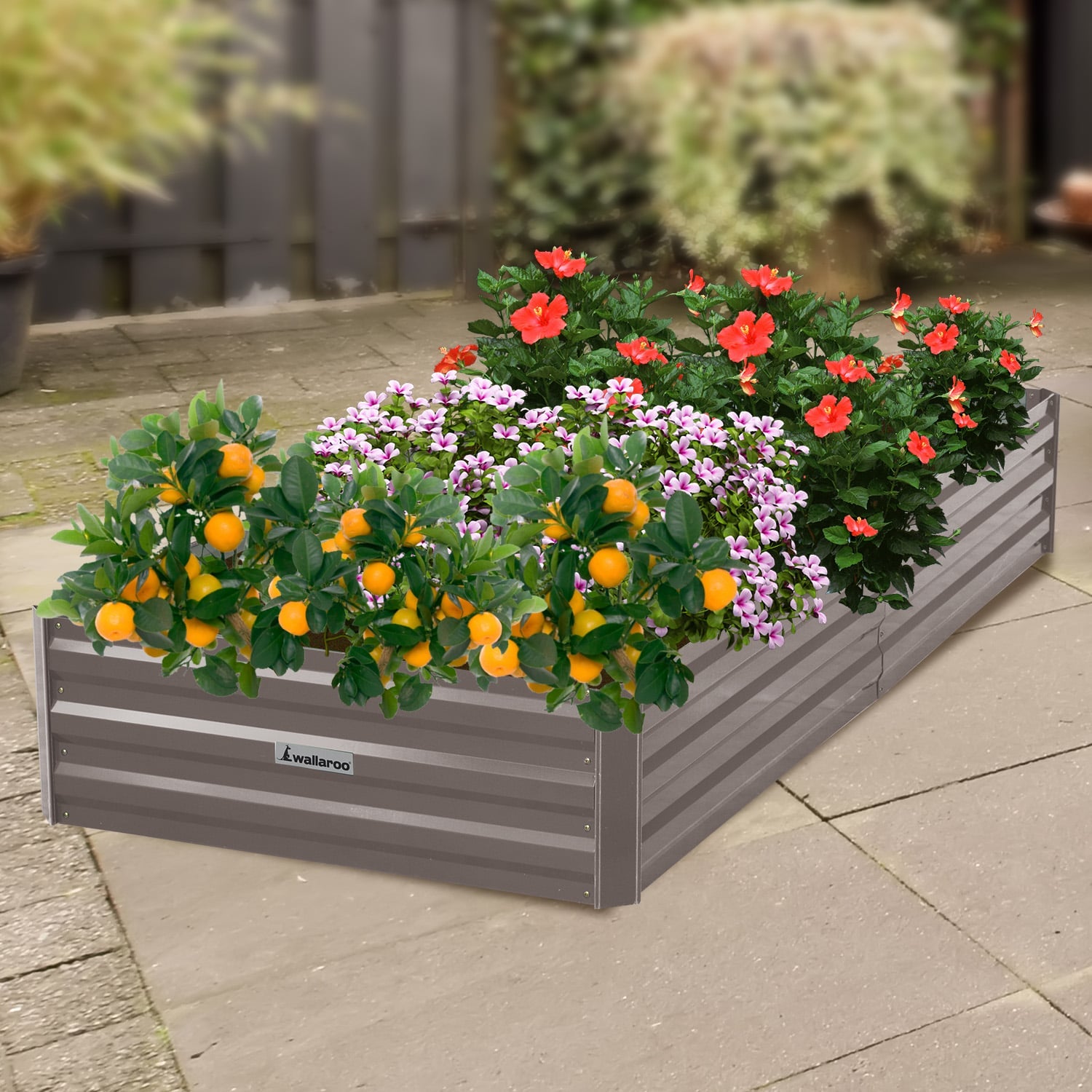 Garden Bed Galvanized Steel Grey 210x90x30cm