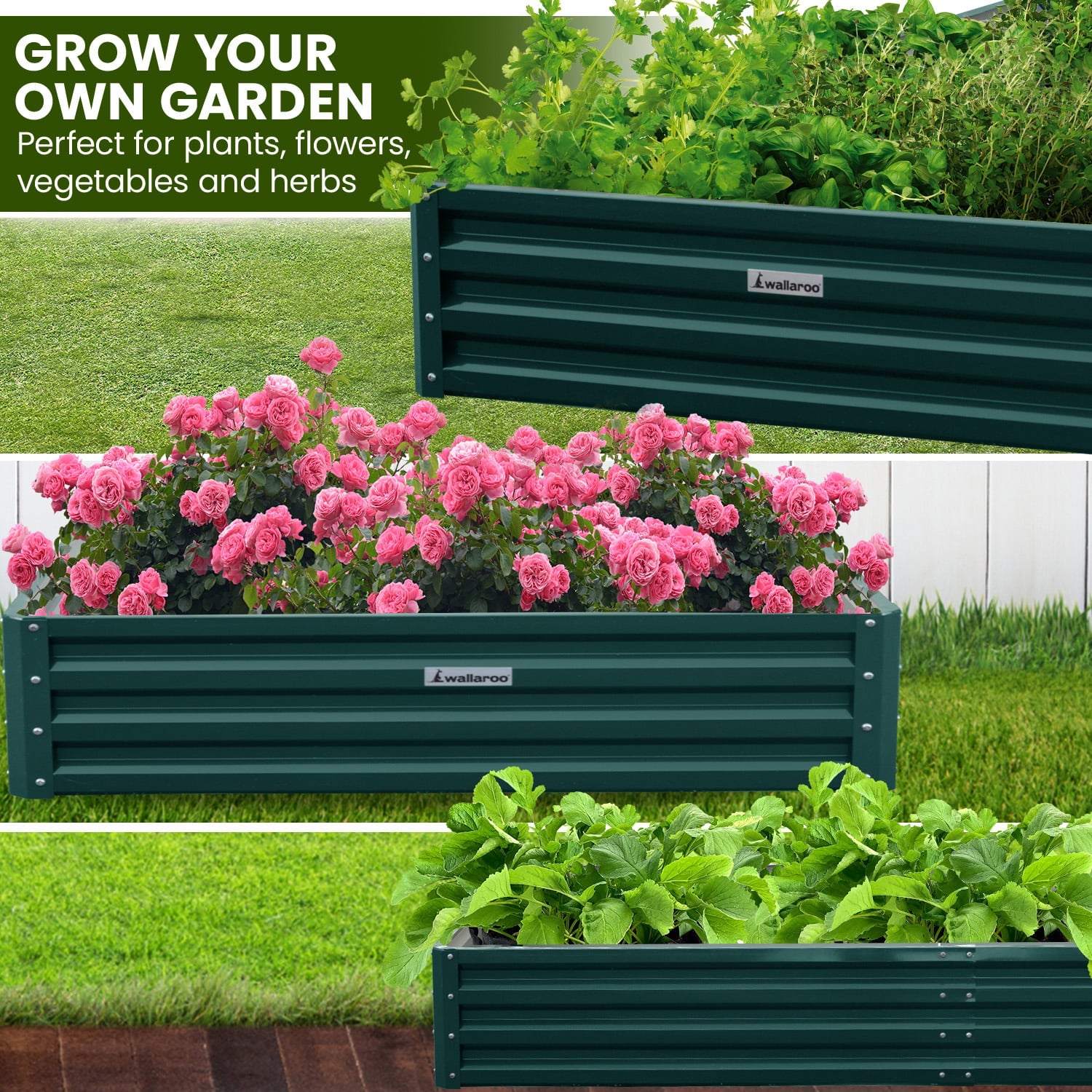 Garden Bed Galvanized Steel Green 240x120x30cm