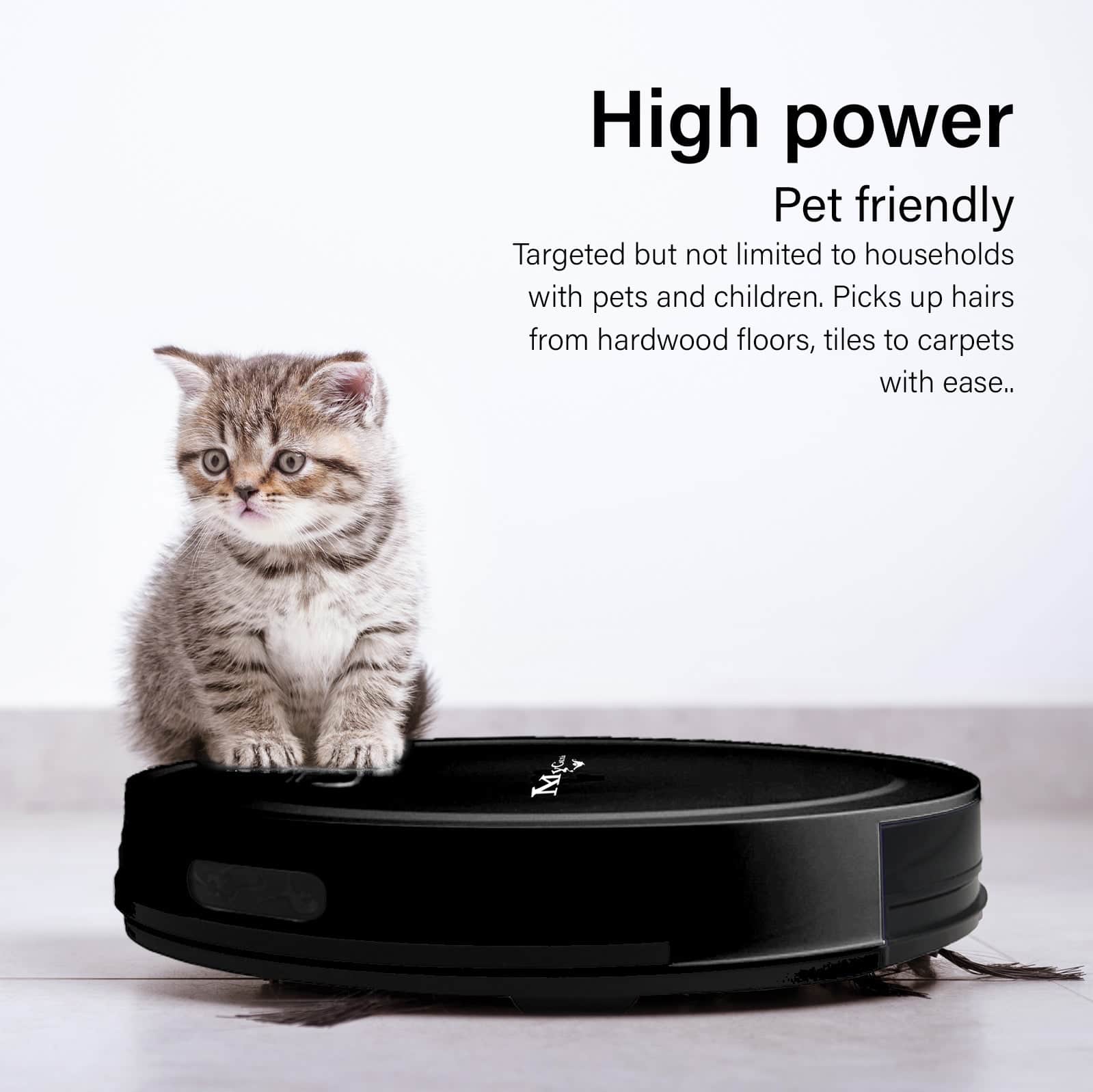 Genie Smart Robotic Vacuum Cleaner Auto Suction Mop App Control Black