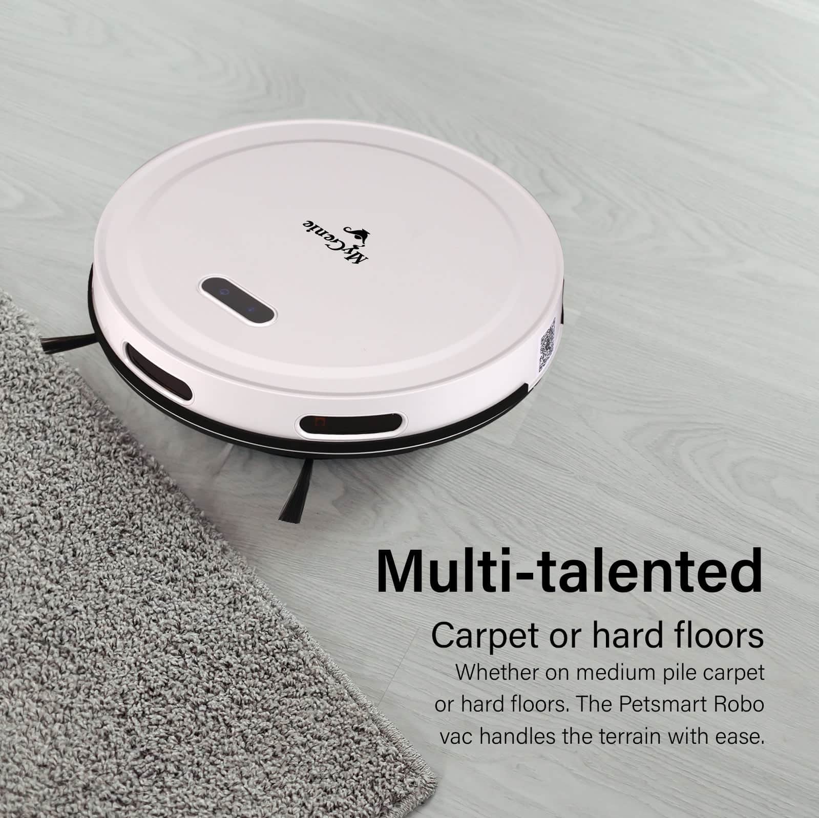 Genie Smart Robotic Vacuum Cleaner Auto Suction Mop for Pet Hair White
