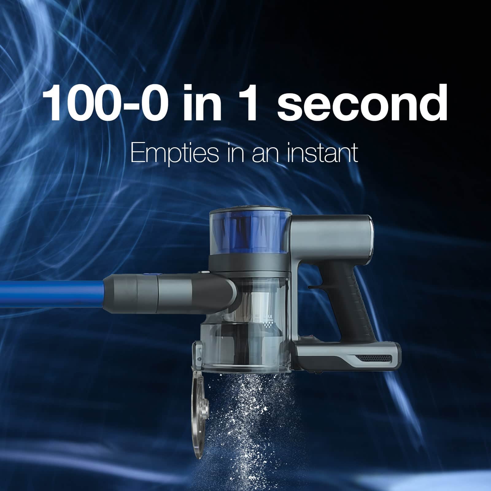 Genie X5 Cordless Stick Vacuum Cleaner Powerful Suction Handheld Blue