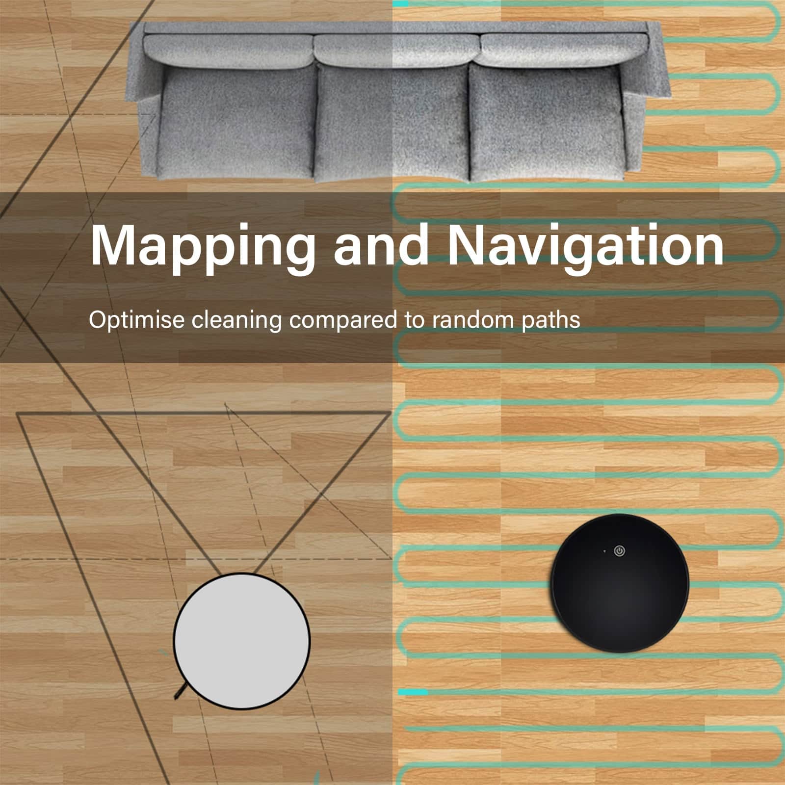 Genie Xsonic Robotic Vacuum Cleaner Smart Sensor Auto Suction Mop Black