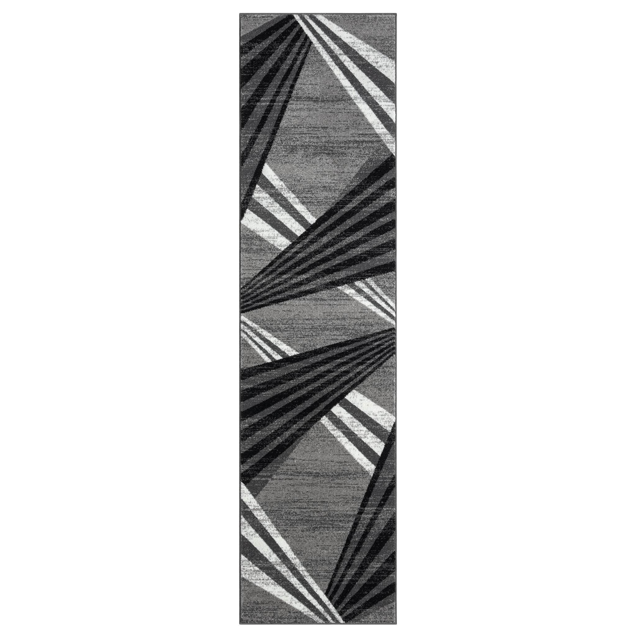 Geometric Textural Rug - Grey - 80X150