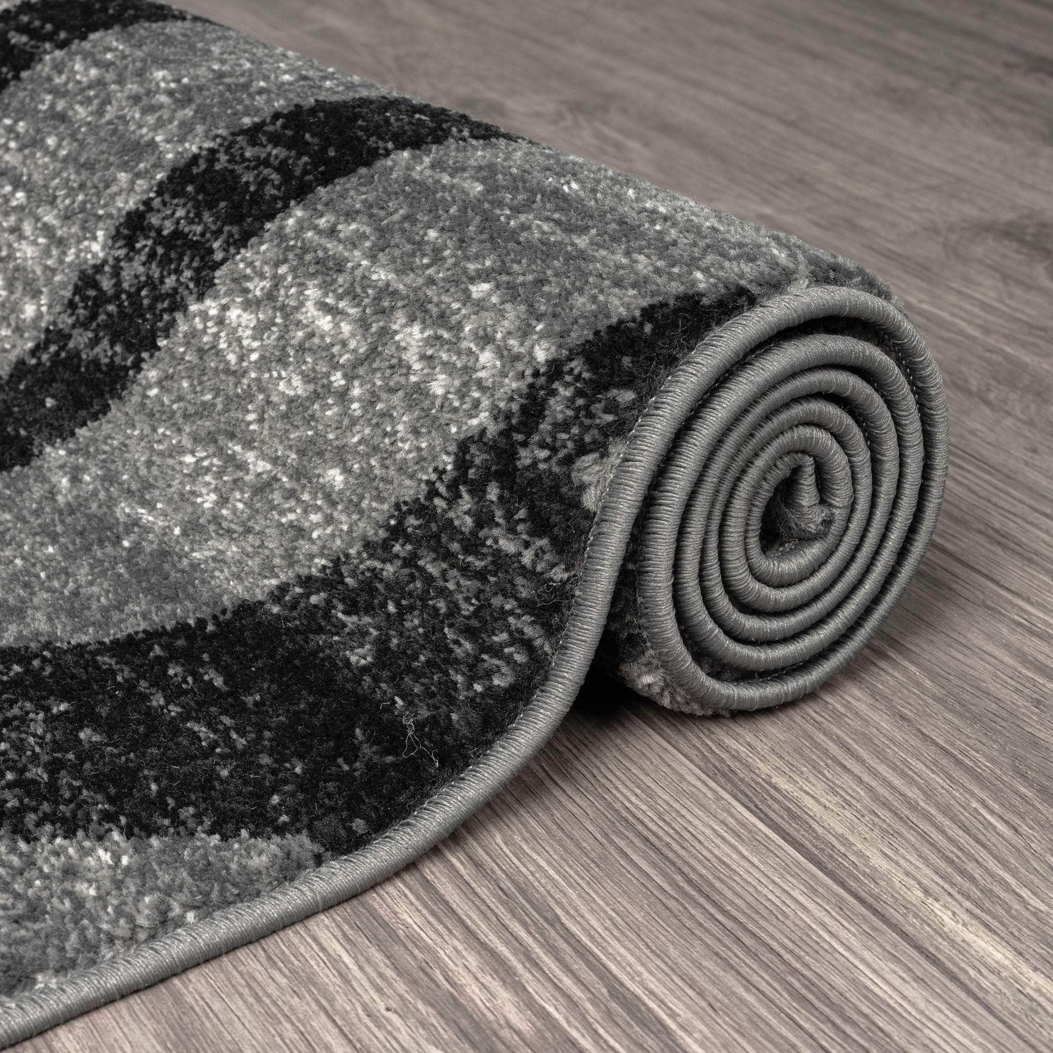 Geometric Textural Rug - Grey - 80X150