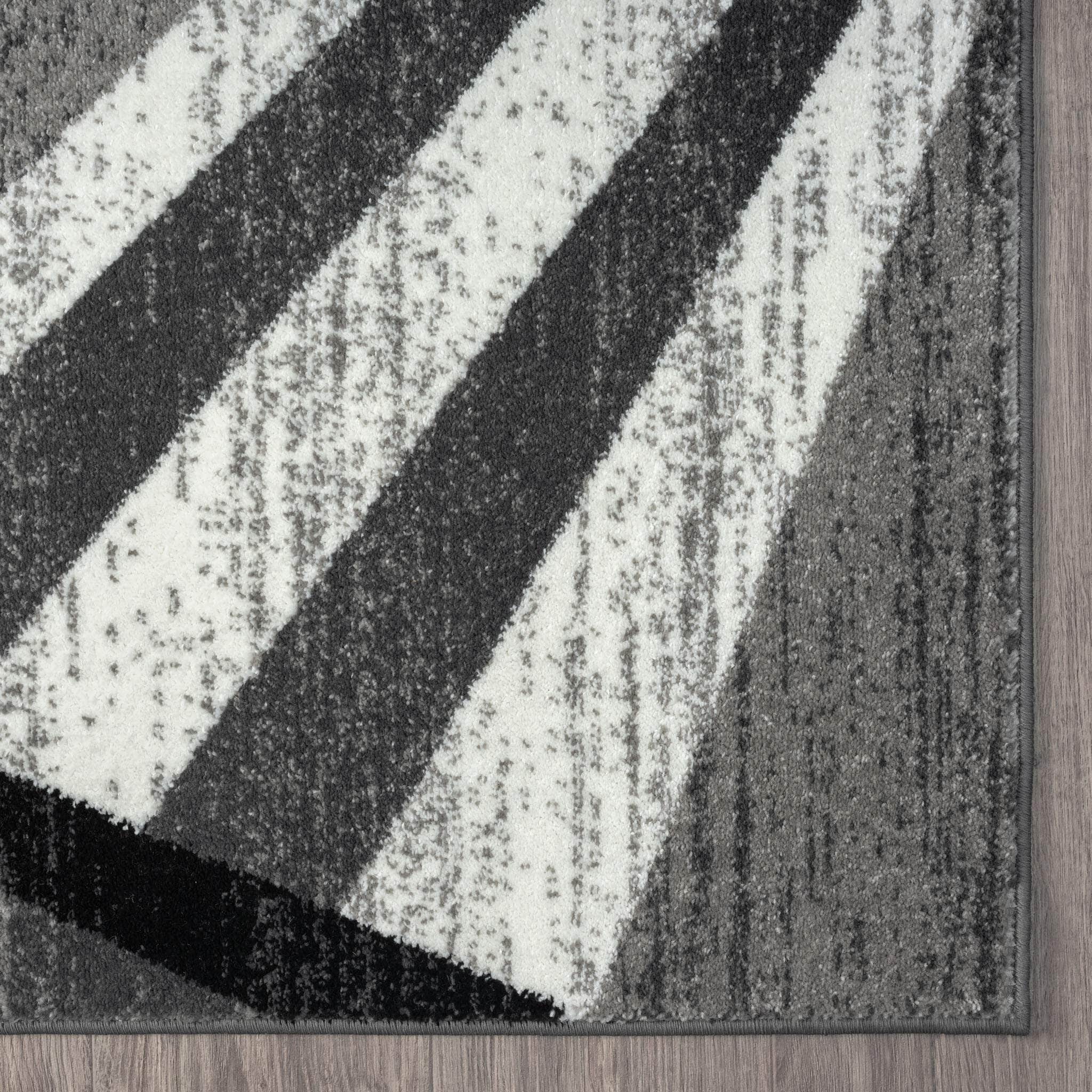Geometric Textural Rug - Grey - 80X150
