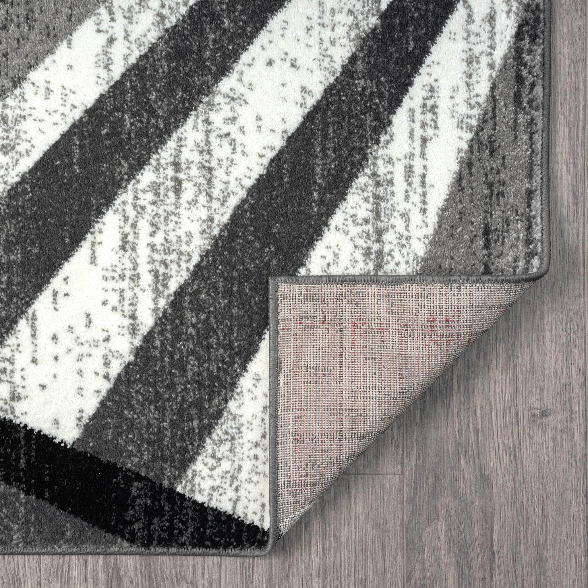 Geometric Textural Rug - Grey - 80X150