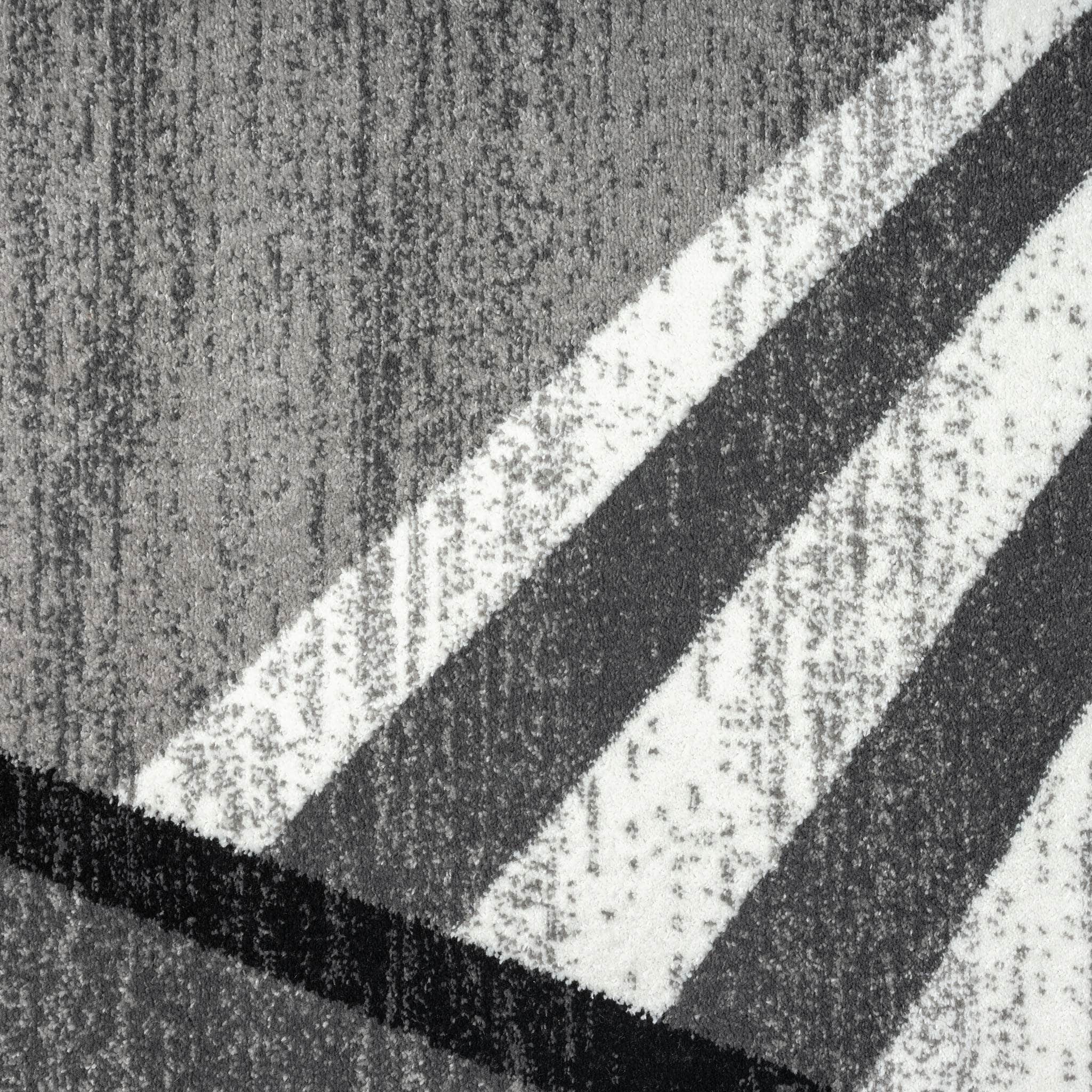 Geometric Textural Rug - Grey - 80X150