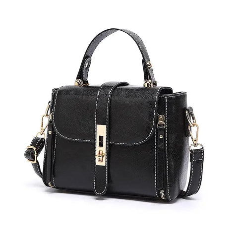 Get the Trendy Retro Style Faux Leather Handbag: Women's Double Handle Purse and Fashionable Crossbody Bags