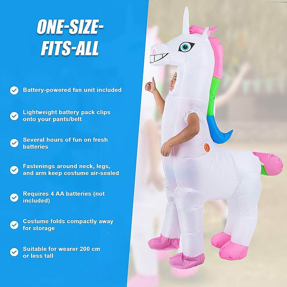 Giant Unicorn Fancy Dress Fan Inflatable Costume Suit