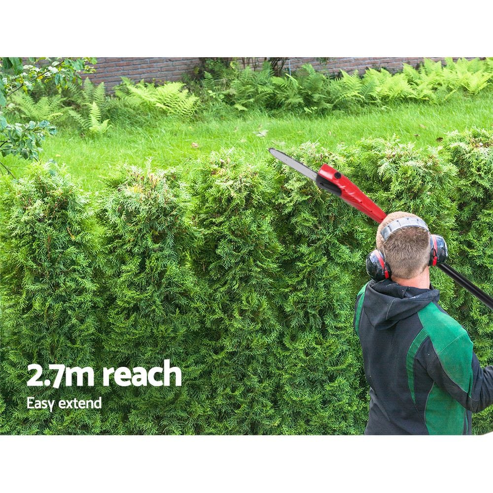 20V Cordless Pole Chainsaw 8" Pruner 2.7m Long Reach Battery Powered