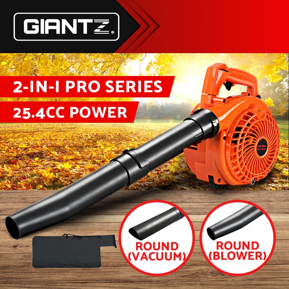 Giantz Orange Black Bnv - Petrol Leaf Blower Garden Vacuum Handheld Commercial Outdoor Tool 36Cc