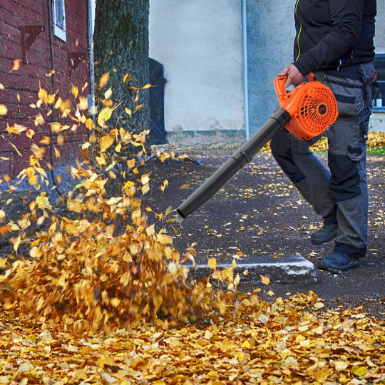 Petrol Leaf Blower Garden Vacuum Handheld Commercial Outdoor Tool 36Cc - Giantz Orange Black Bnv