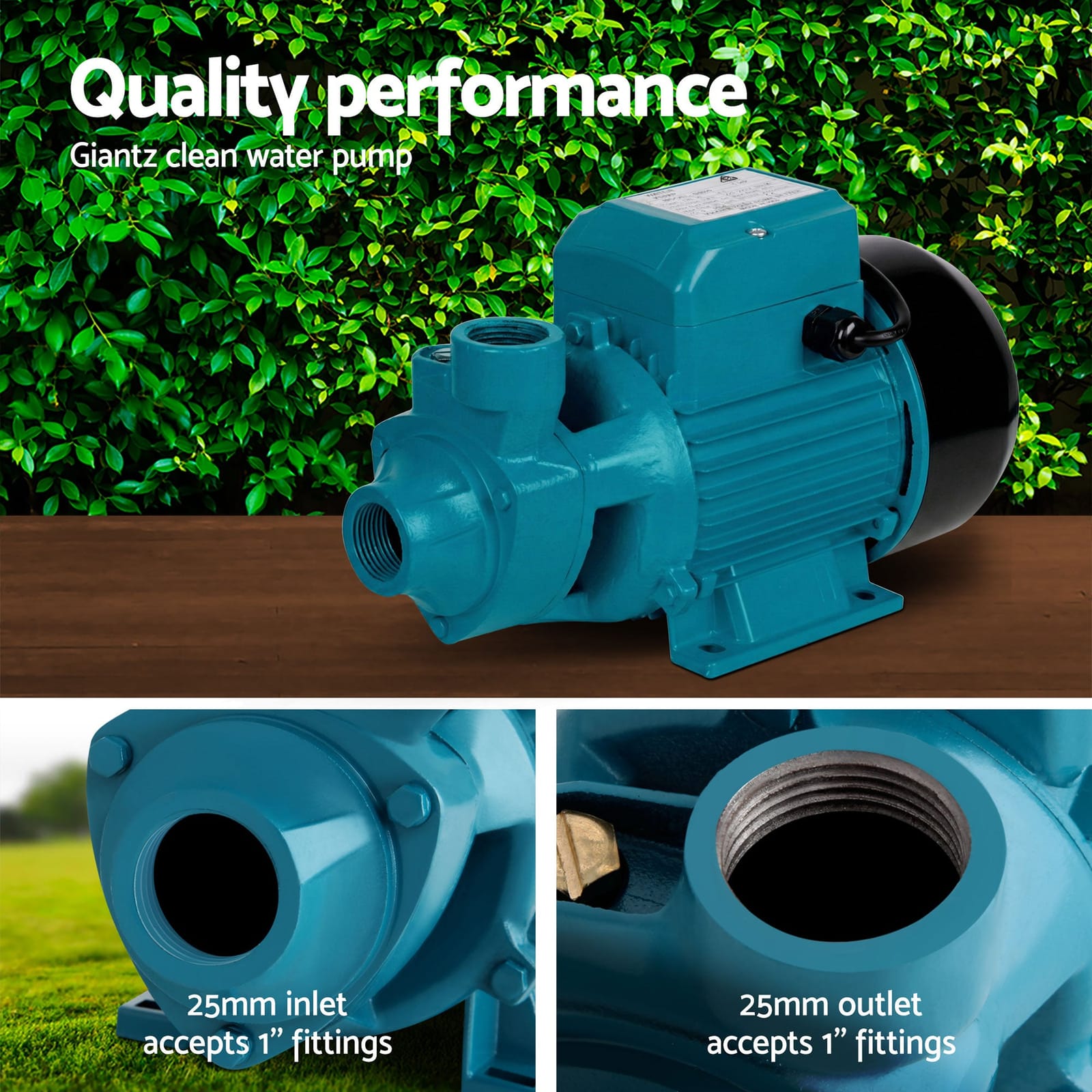 Giantz Clean - Peripheral Water Pump Garden Boiler Car Wash Auto Irrigation House Qb80 - photo 11