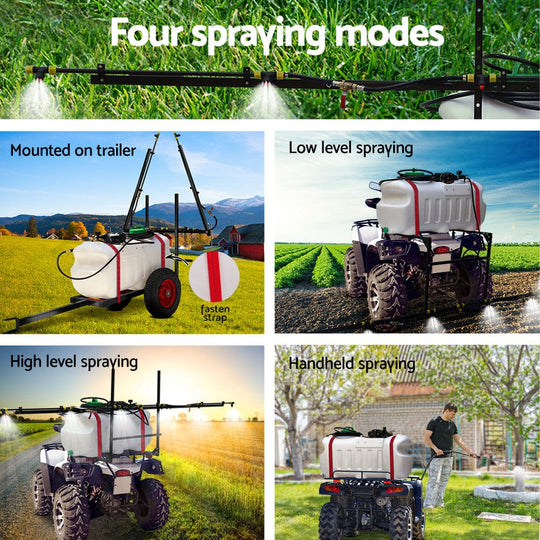 100L Trailer Weed Sprayer with 3M Boom Garden Spray - Giantz Tank