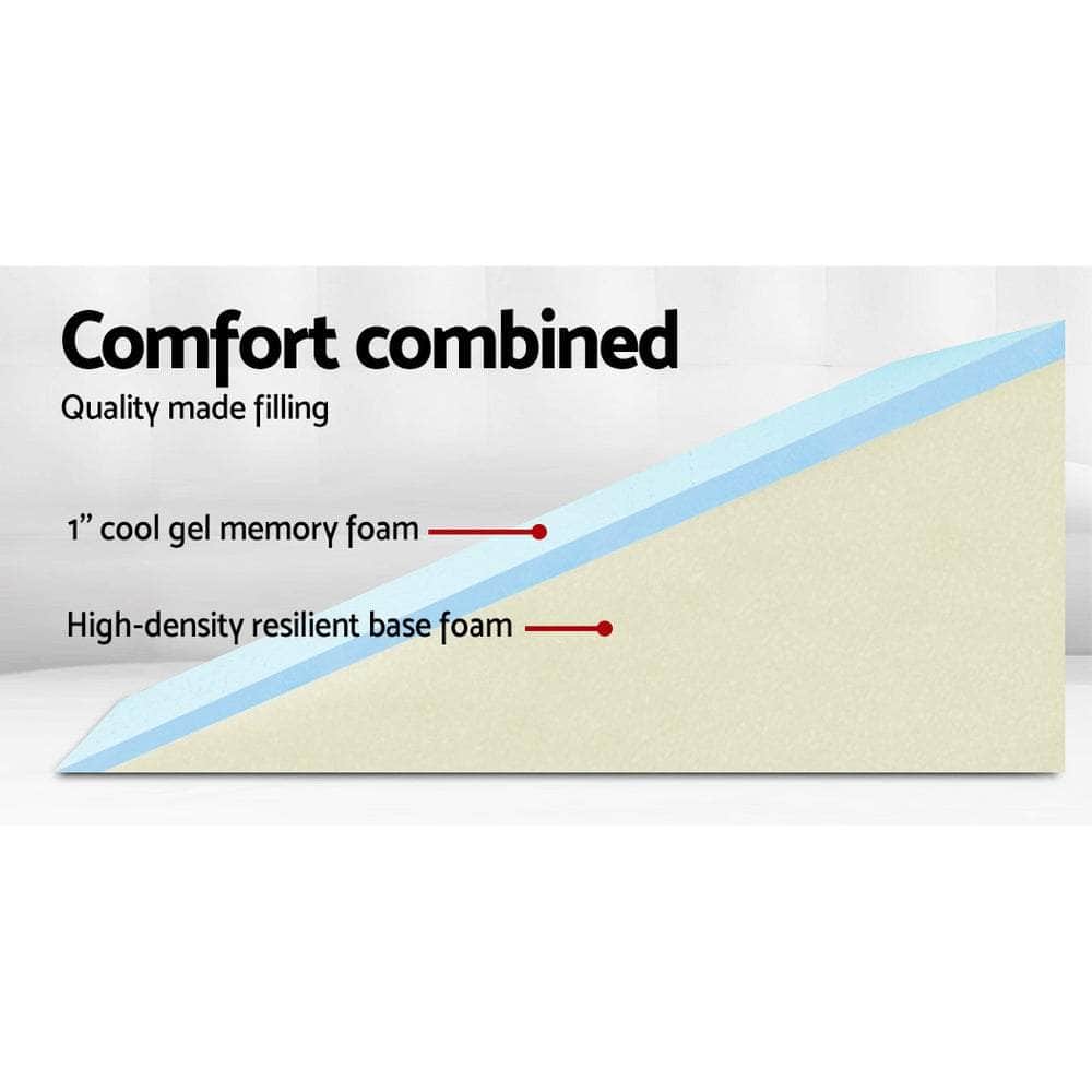 Giselle Bedding 2X Memory Foam Back Support Neck Pillow - White Blue