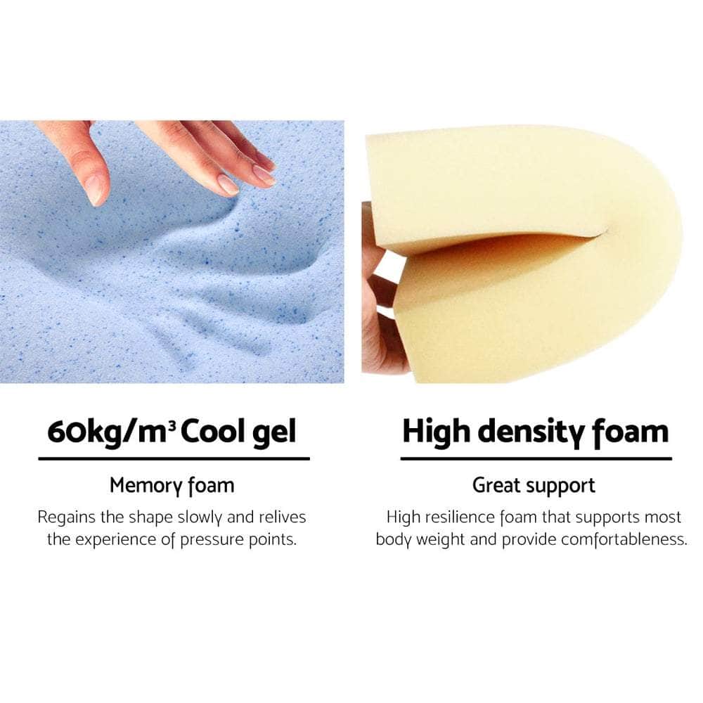 Giselle Bedding 2X Memory Foam Back Support Neck Pillow - White Blue