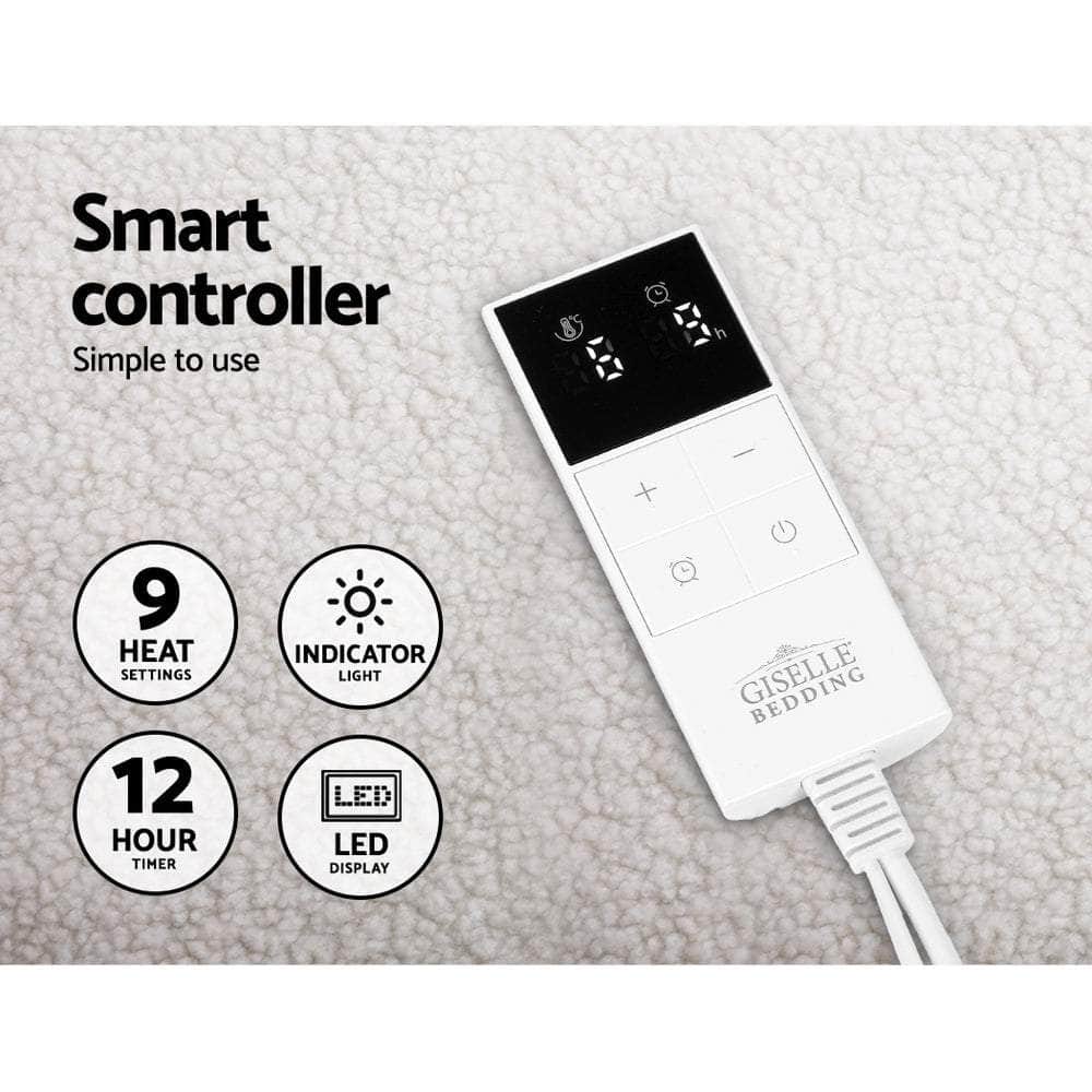 Giselle Bedding 9 Setting Fully Fitted Electric Blanket - King